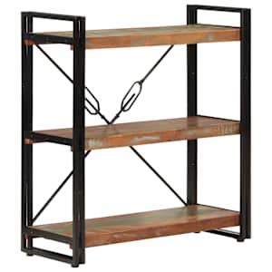 Knihovna se 3 policemi 77x30x80 cm recyklované dřevo a železo - obrázek 1