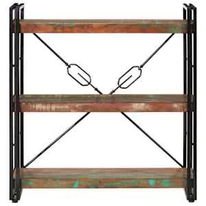 Knihovna se 3 policemi 77x30x80 cm recyklované dřevo a železo - obrázek 2