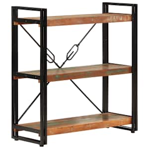 Knihovna se 3 policemi 77x30x80 cm recyklované dřevo a železo - obrázek 9
