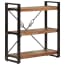  vidaXL 3 szintes újrahasznosított fa és vas könyvespolc 77x30x80 cm termék 2. képe