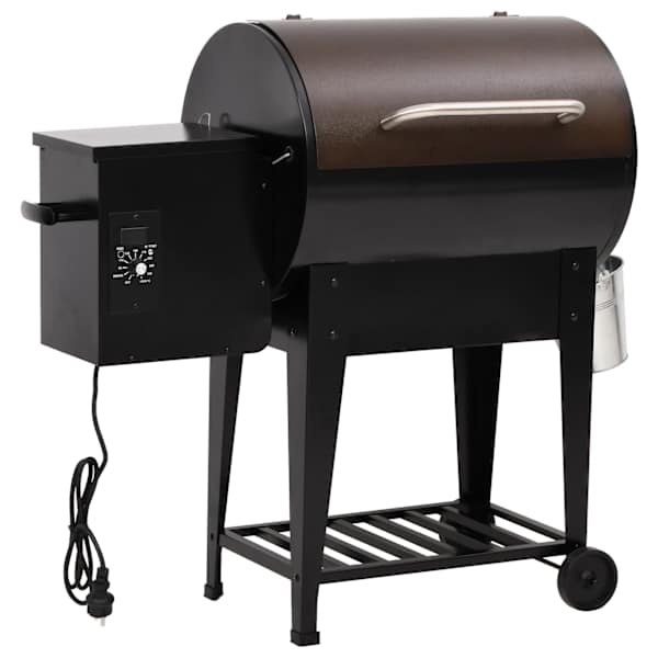 vidaXL pelletgrill alumise riiuliga, must, 94 cm, raud
