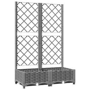 Zahradní truhlík s treláží světle šedý 80 x 40 x 121,5 cm PP - obrázek 2