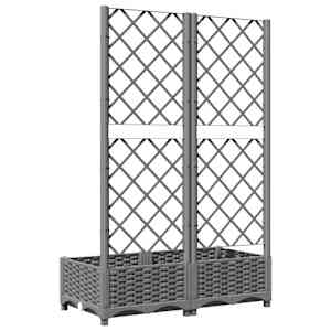 Zahradní truhlík s treláží světle šedý 80 x 40 x 121,5 cm PP - obrázek 4