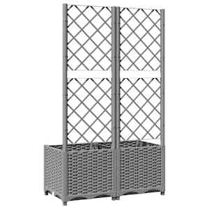 Zahradní truhlík s treláží světle šedý 80 x 40 x 136 cm PP - obrázek 4