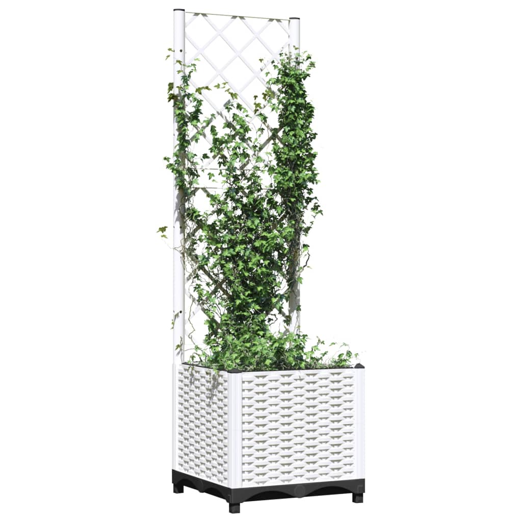 vidaXL Plantenbak met latwerk 40x40x136 cm polypropeen afbeelding