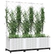 Plantenbak met latwerk 120x40x136 cm polypropeen donkergrijs