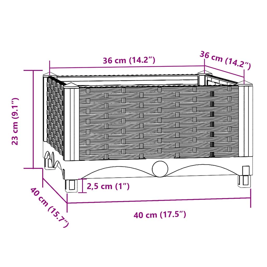 Lit Surélevé 40x40x23 Cm Polypropylène VidaXL 18 width=274