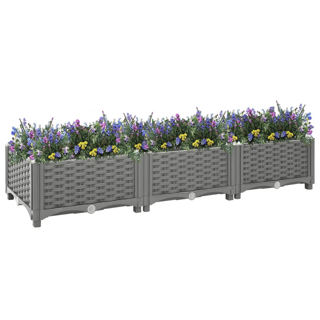 vidaXL Plantenbak verhoogd 120x40x23 cm polypropeen