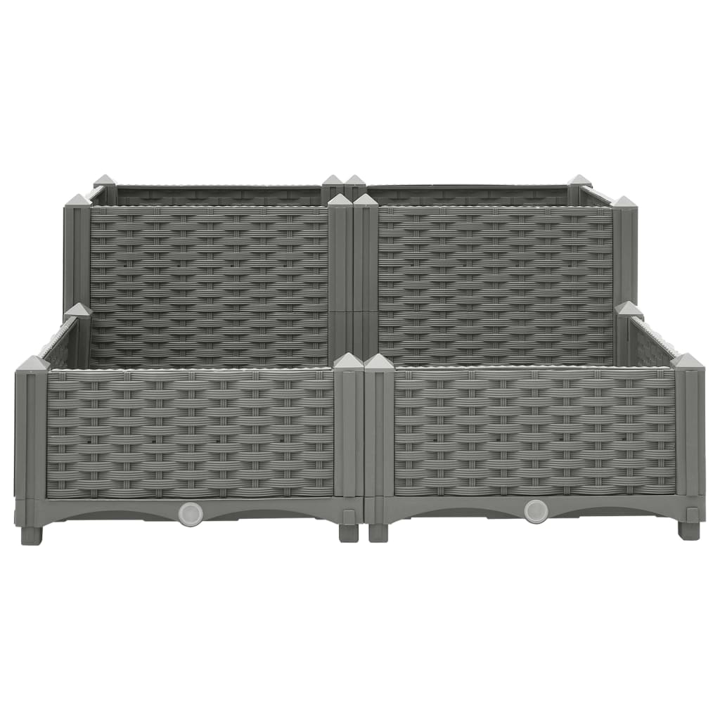 vidaXL Plantenbak verhoogd 80x80x38 cm polypropyleen afbeelding