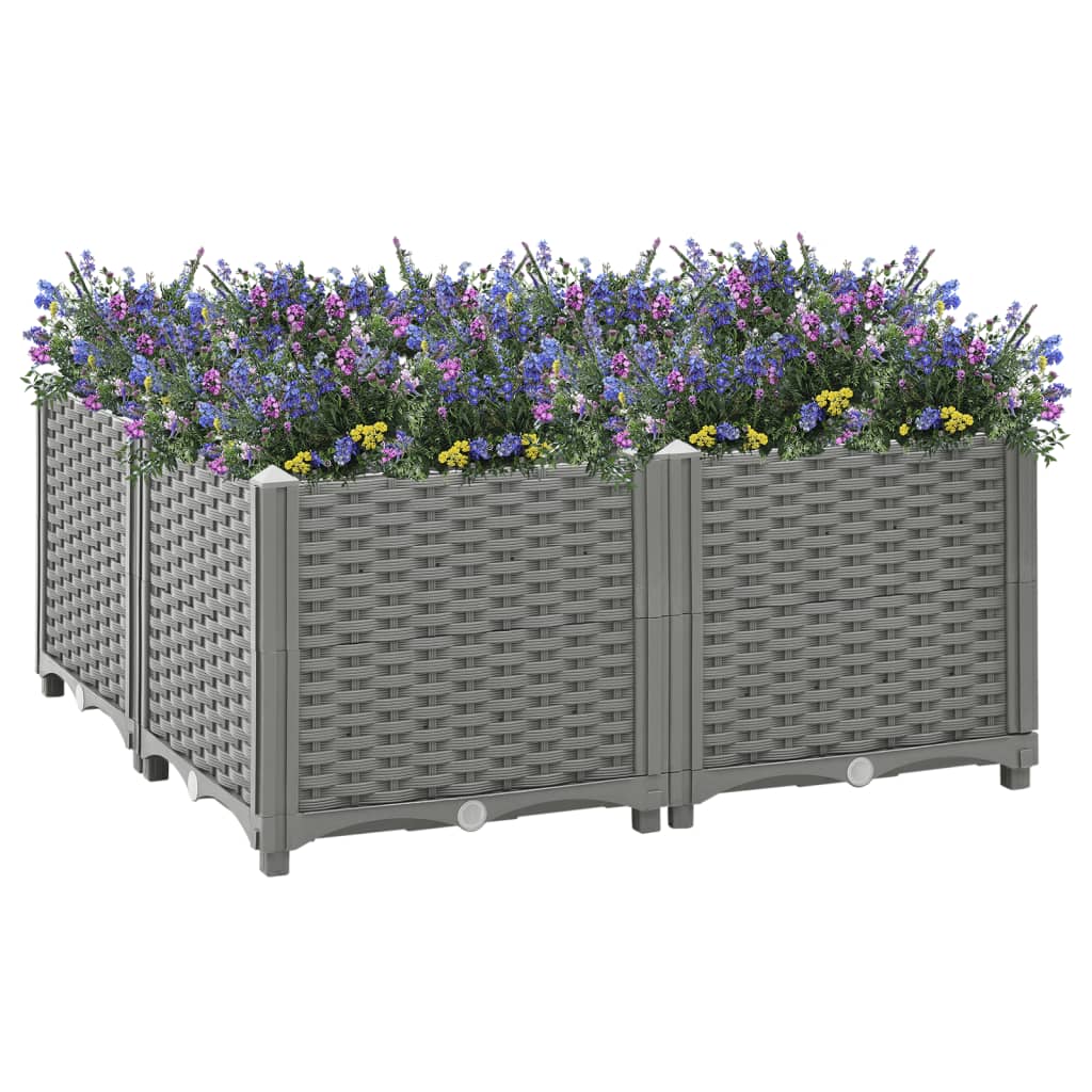 vidaXL Plantenbak verhoogd 80x80x38 cm polypropyleen afbeelding