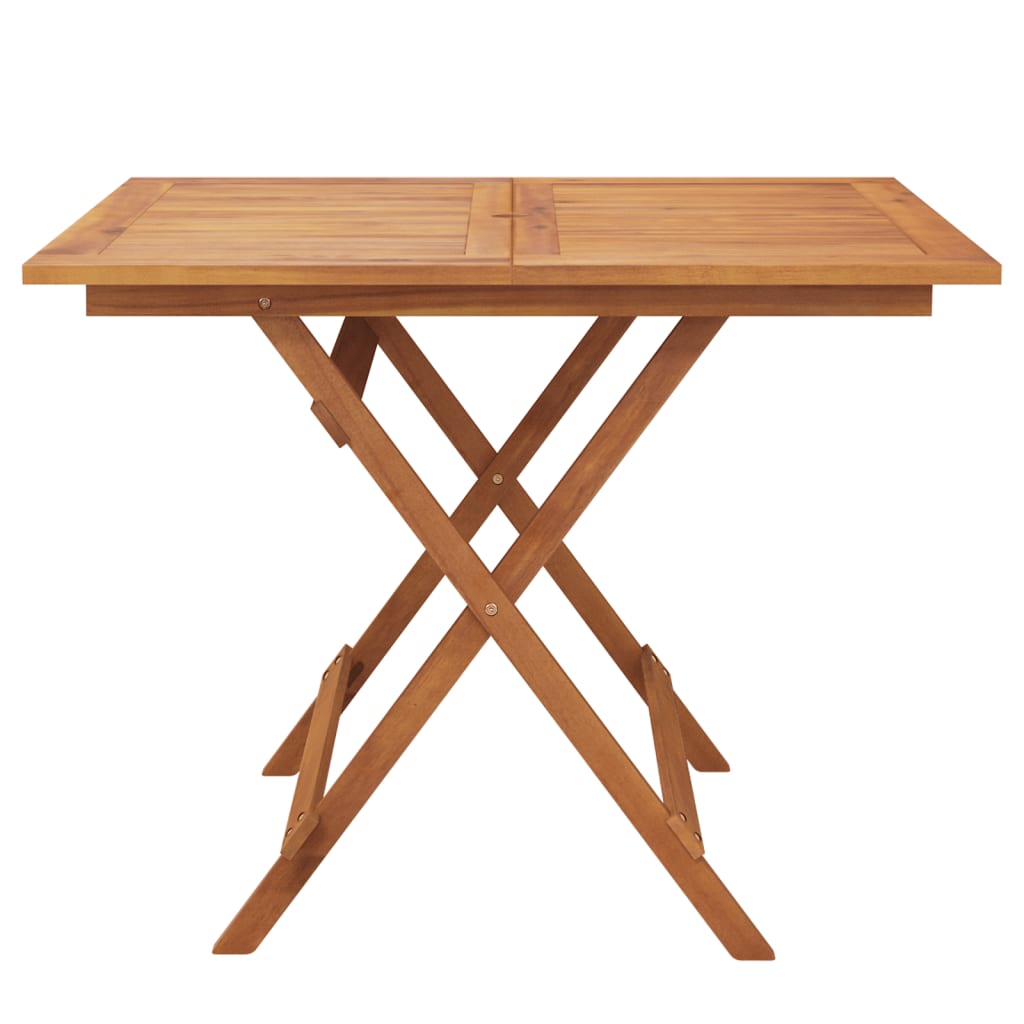 vidaXL Kokoontaittuva puutarhapöytä 90x90x75 cm täysi akasiapuu