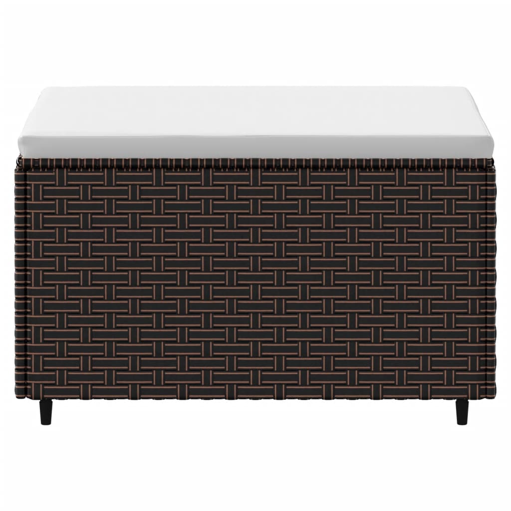 vidaXL Taburet de grădină cu pernă, maro, poliratan