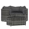vidaXL 4-osaline aiam&ouml;&ouml;blikomplekt patjadega, hall, pol&uuml;rotang