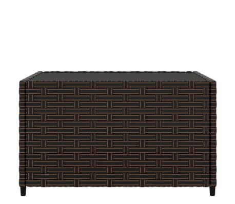 vidaXL Table basse de jardin carr&eacute; marron 50x50x30 cm r&eacute;sine tress&eacute;e