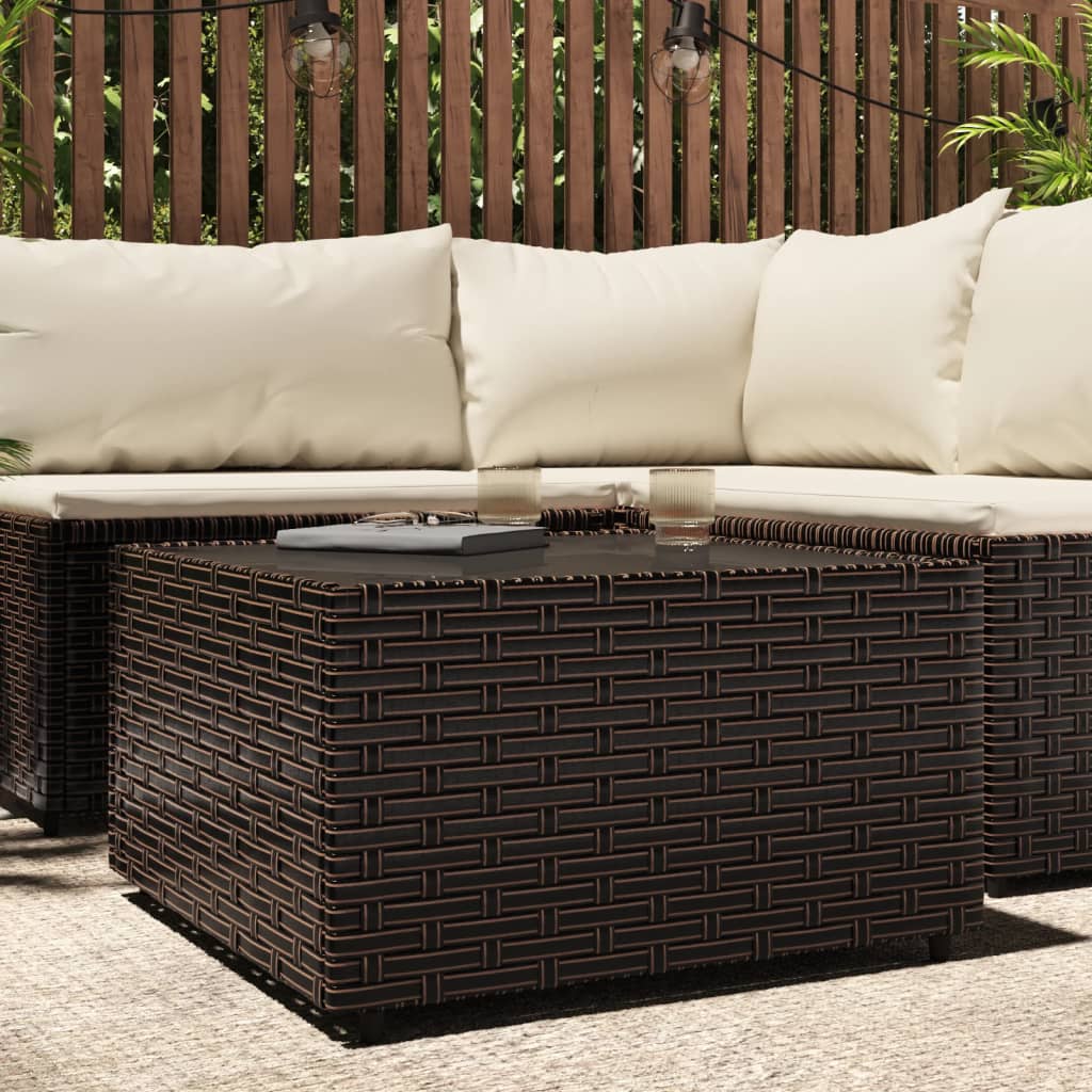 vidaXL havebord 50x50x30 cm firkantet polyrattan brun