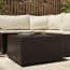  vidaXL barna polyrattan négyzet alakú kerti dohányzóasztal 50x50x30 cm termék 2. képe