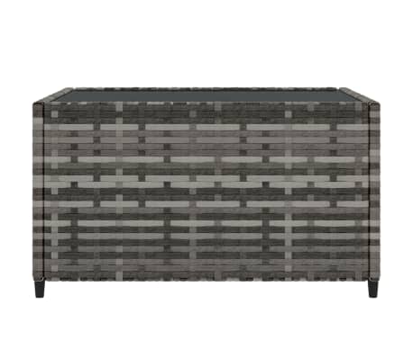 vidaXL Table basse de jardin carr&eacute; gris 50x50x30 cm r&eacute;sine tress&eacute;e