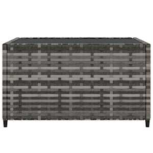 vidaXL Table basse de jardin carr&eacute; gris 50x50x30 cm r&eacute;sine tress&eacute;e