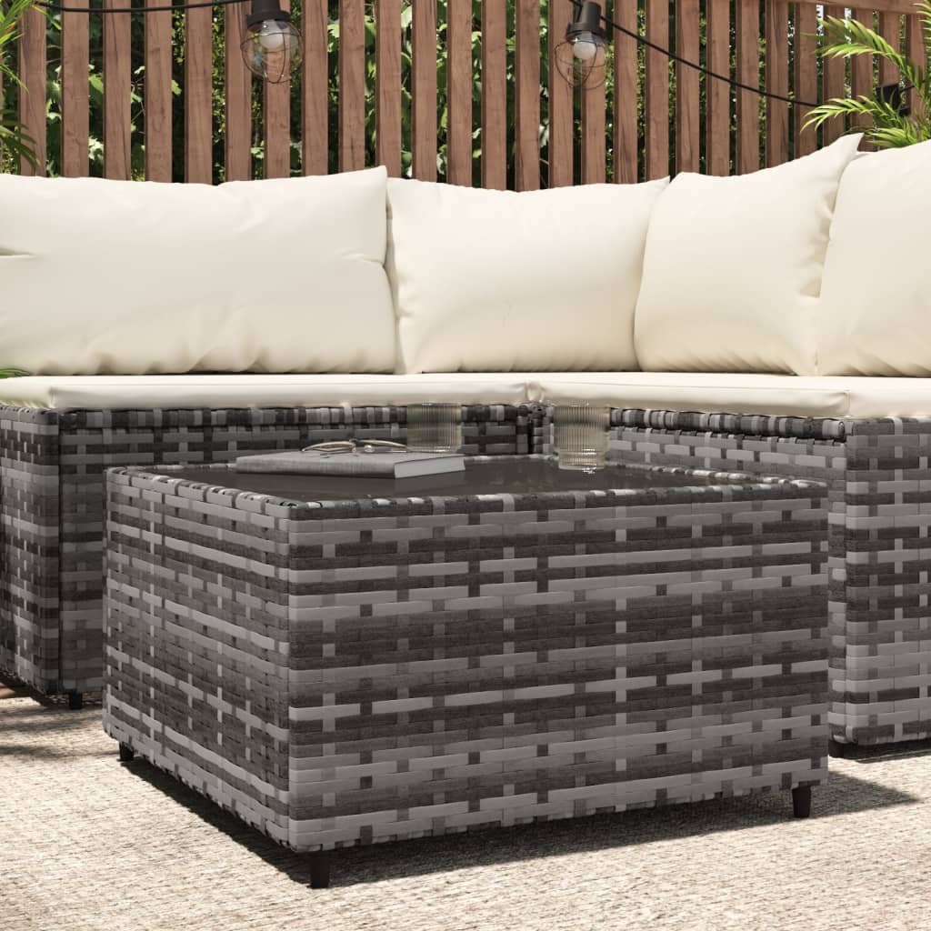 vida XL Garten-Couchtisch Quadratisch Grau 50x 50x 30 cm Poly Rattan