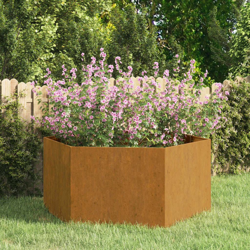 vidaXL Kukkalaatikko ruoste 90x90x45 cm Corten teräs