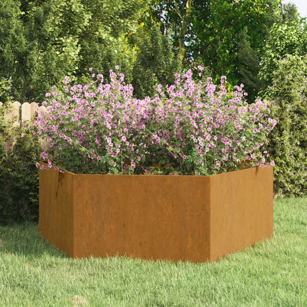 vidaXL Jardinieră, ruginiu, 138x120x45 cm, oțel corten