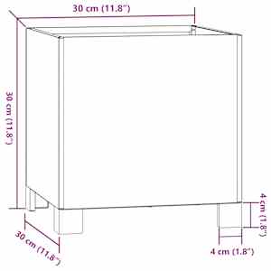 Truhlíky s nohami 2 ks rezavé 30 x 30 x 30 cm cortenová ocel - obrázek 12