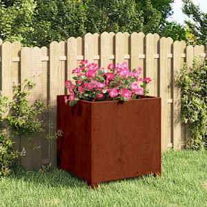 Cvetlično korito z nogami zarjavelo 40x40x40 cm corten jeklo