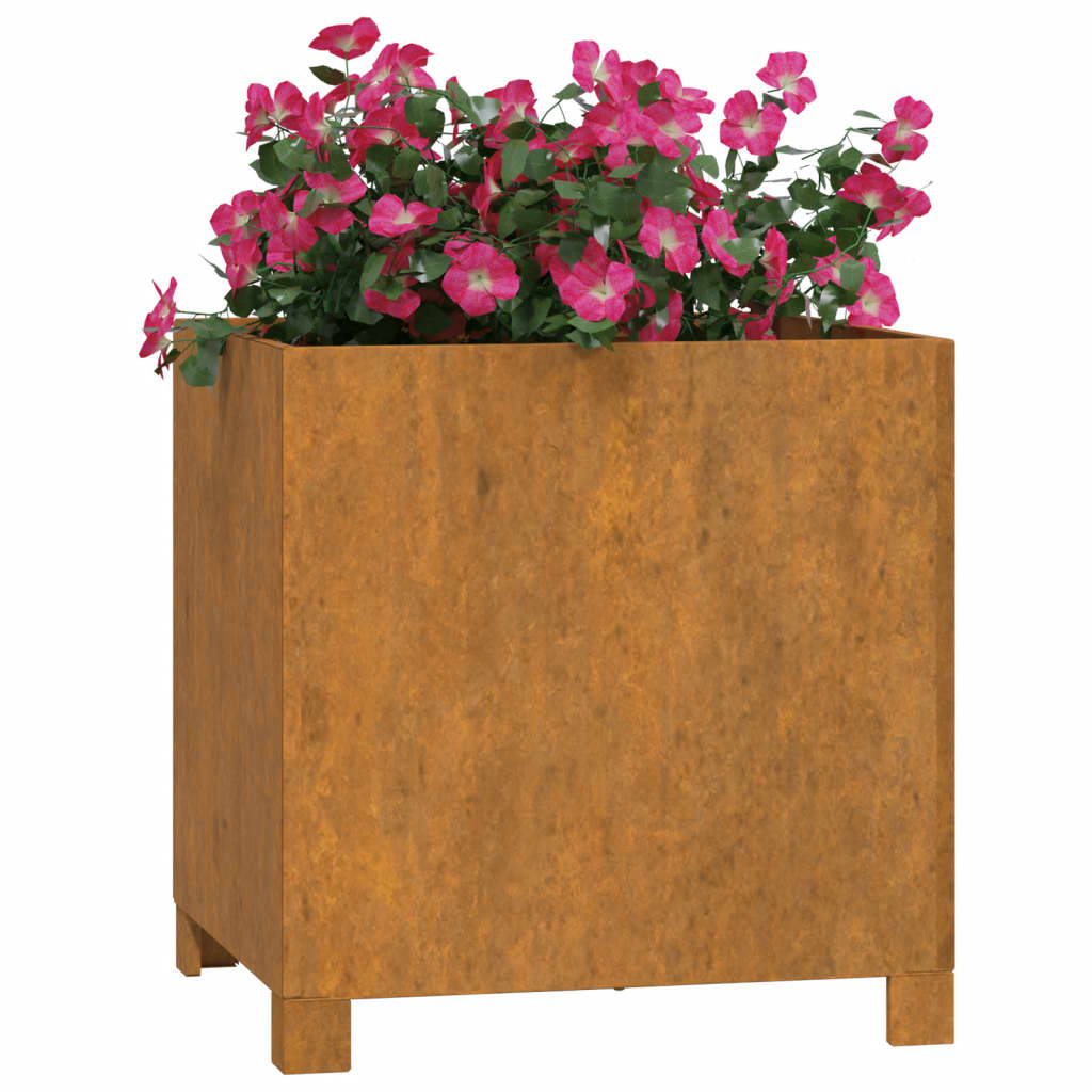 vidaXL Plantenbakken met poten 2 st roestig 42x40x43 cm cortenstaal afbeelding