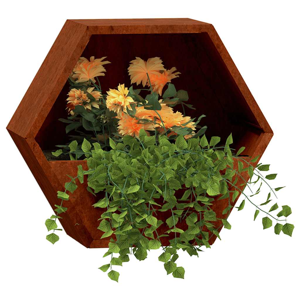 Fioriere Da Parete 2 Pz Ruggine In Acciaio Corten 30x10x25 Cm VidaXL 12 width=274