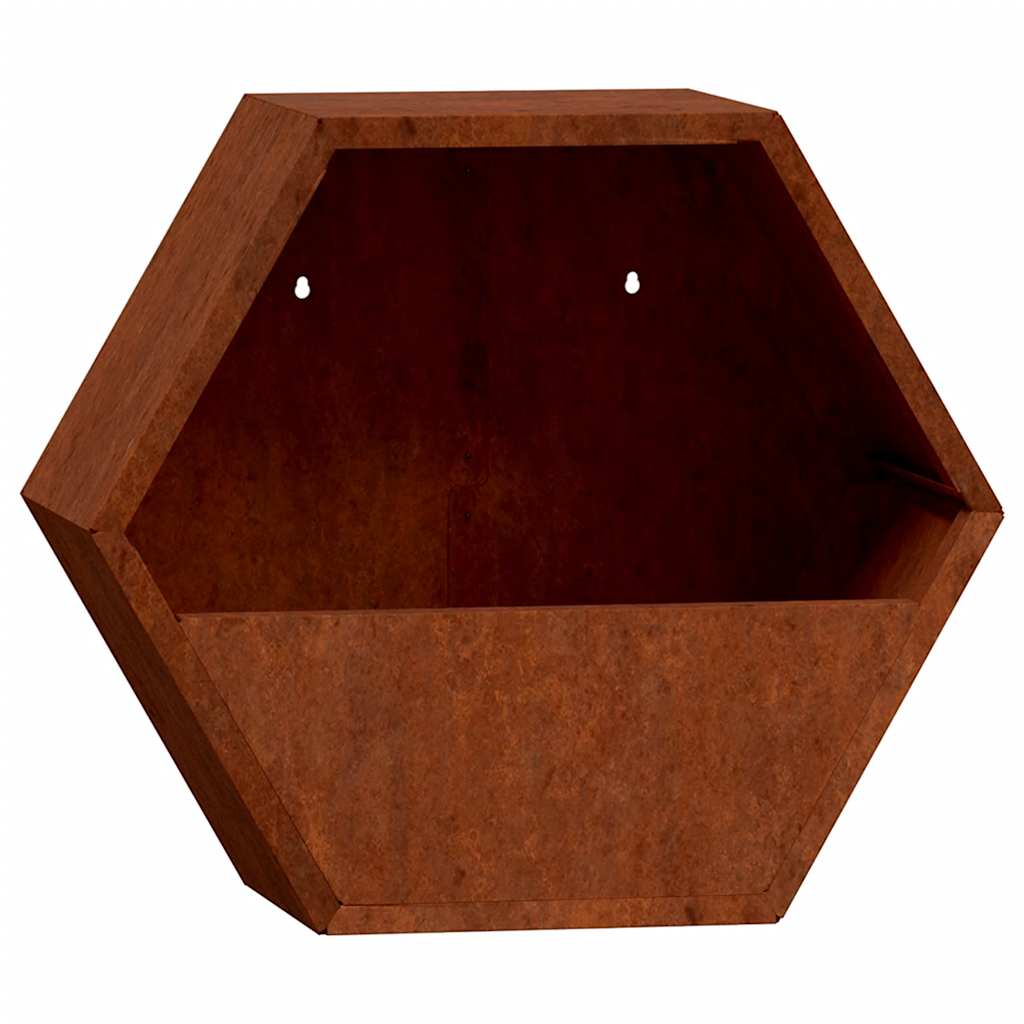 Fioriere Da Parete 2 Pz Ruggine In Acciaio Corten 30x10x25 Cm VidaXL 14 width=274