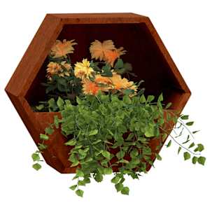 Nástěnné květináče 2 ks rezavé cortenová ocel 30 x 10 x 25 cm - obrázek 3
