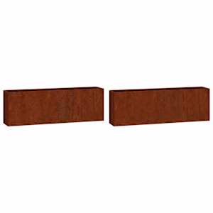 vidaXL seina taimekastid 2 tk, roostes, Corteni teras, 53x10x17 cm