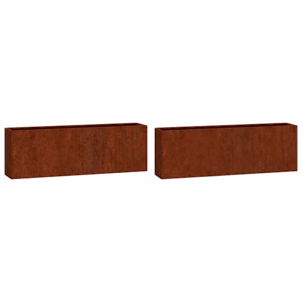 vidaXL seina taimekastid 2 tk, roostes, Corteni teras, 53x10x17 cm