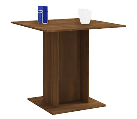 vidaXL Bor&eth;stofubor&eth; Br&uacute;nn Eikarlitur 80x80x75 cm Samsettur Vi&eth;ur