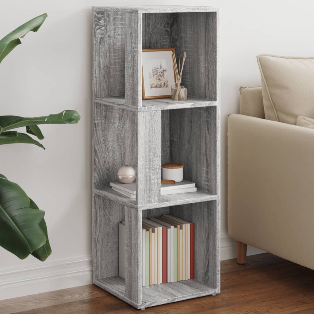 vida XL Eckregal Grau Sonoma 33x 33x 100 cm Holzwerkstoff