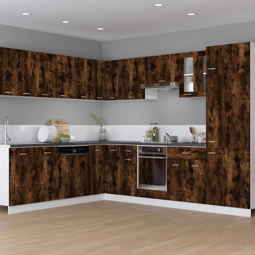 vidaXL Ovenkast Riga 60x46x81,5 cm bewerkt hout gerookt eikenkleurig afbeelding
