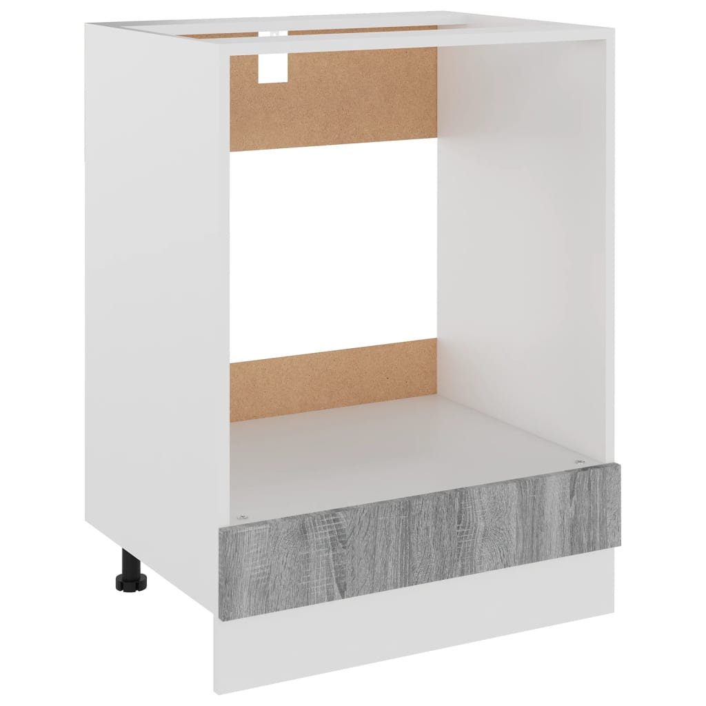 Dulap pentru cuptor, gri sonoma, 60x46x81,5 cm, lemn compozit