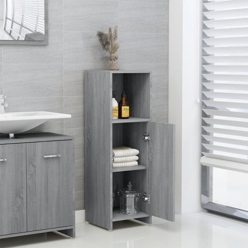 vidaXL Armoire de bain Sonoma gris 30x30x95 cm Bois d'ingénierie