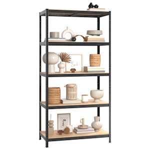 vidaXL &Eacute;tag&egrave;re &agrave; 5 niveaux 2 pcs Gris Acier et bois ing&eacute;nierie