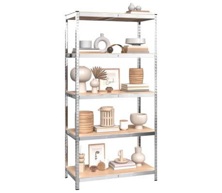 vidaXL 5-Layer Shelves 3 pcs Silver Steel&Engineered Wood