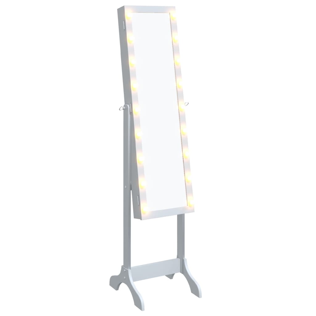 vidaXL Volně stojící zrcadlo s LED bílé 34 x 37 x 146 cm