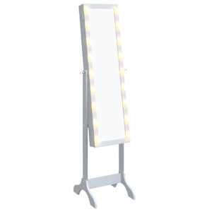 Volně stojící zrcadlo s LED bílé 34 x 37 x 146 cm - obrázek 2