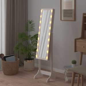 Volně stojící zrcadlo s LED bílé 34 x 37 x 146 cm - obrázek 3