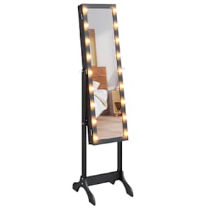 Volně stojící zrcadlo s LED černé 34 x 37 x 146 cm - obrázek 6