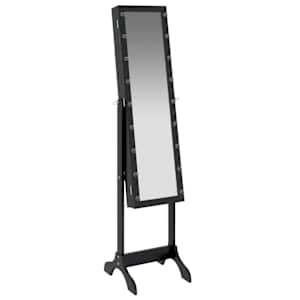 Volně stojící zrcadlo s LED černé 34 x 37 x 146 cm - obrázek 8