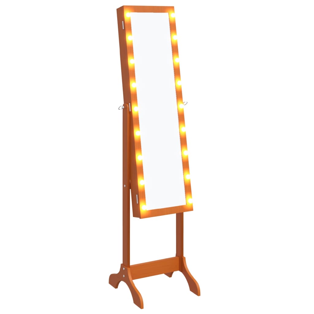 Oglindă de sine stătătoare cu LED, 34x37x146 cm