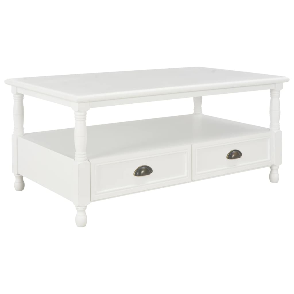 vidaXL Mesa de centro 100x50x45,5cm madeira de paulownia maciça branco