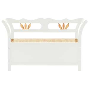 Lavice bílá 107 x 45 x 75,5 cm masivní jedlové dřevo - obrázek 3