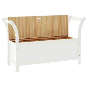 Lavice bílá 107 x 45 x 75,5 cm masivní jedlové dřevo - obrázek 4