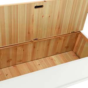 Lavice bílá 107 x 45 x 75,5 cm masivní jedlové dřevo - obrázek 8
